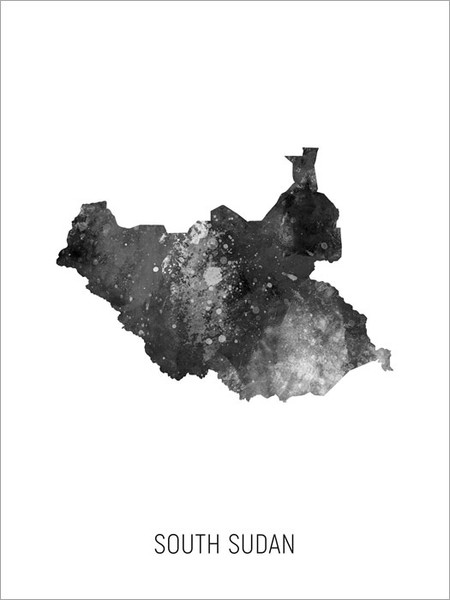 South Sudan Map Poster Art Print