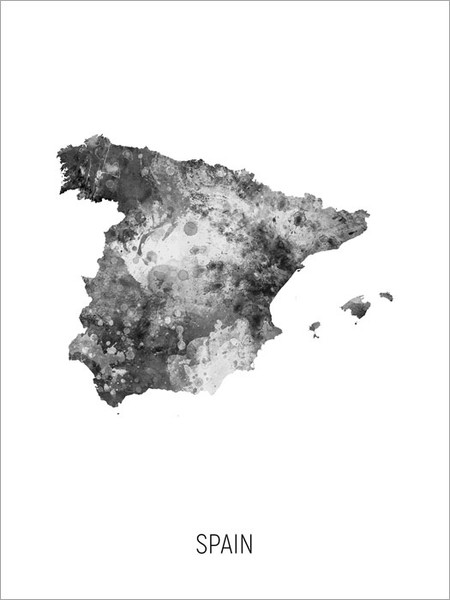 Spain Map Poster Art Print
