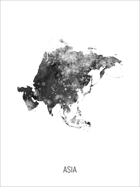 Asia Map Poster Art Print