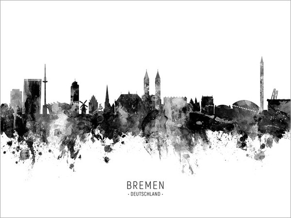 Bremen Deutschland Skyline Cityscape Poster Art Print