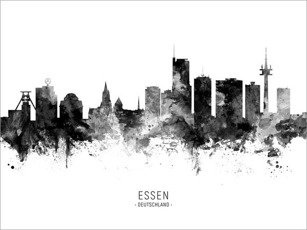 Essen Deutschland Skyline Cityscape Poster Art Print