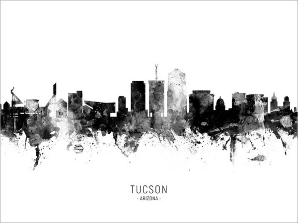 Tucson Arizona Skyline Cityscape Poster Art Print