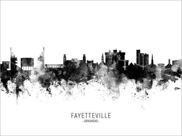 Fayetteville Arkansas Skyline Cityscape Poster Art Print