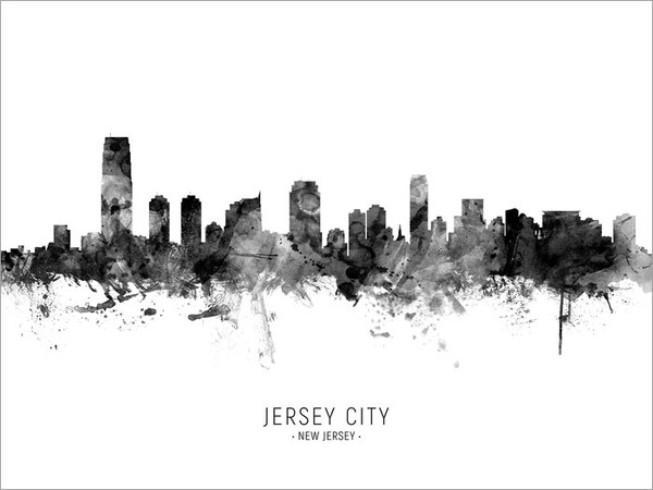Jersey City New Jersey Skyline Cityscape Poster Art Print