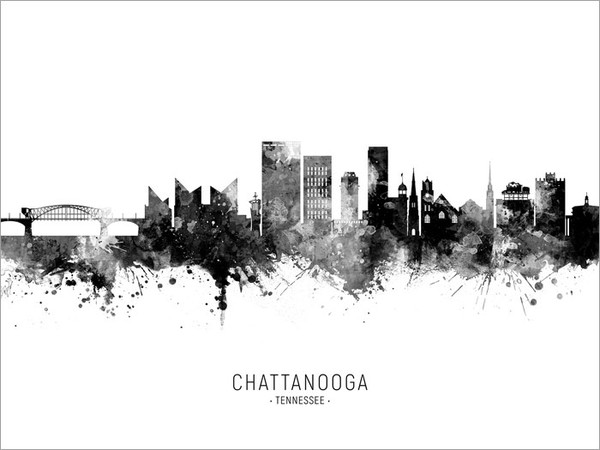 Chattanooga Tennessee Skyline Cityscape Poster Art Print