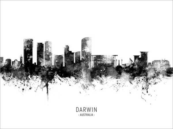 Darwin Australia Skyline Cityscape Poster Art Print