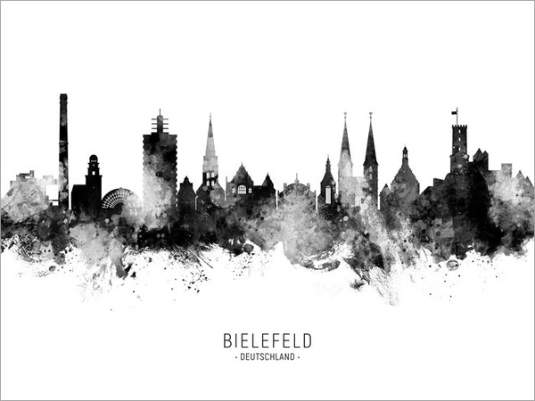 Bielefeld Deutschland Skyline Cityscape Poster Art Print