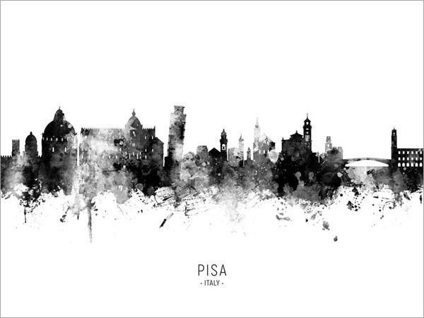 Pisa Italy Skyline Cityscape Poster Art Print