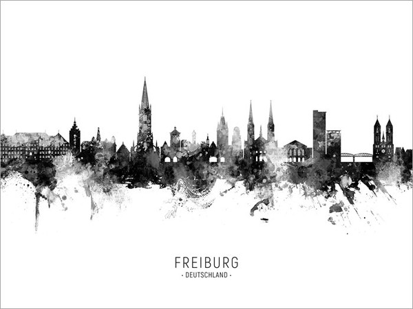 Freiburg Deutschland Skyline Cityscape Poster Art Print