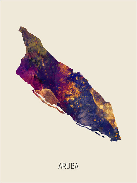 Aruba Map Poster Art Print Aruba Map Poster Art Print