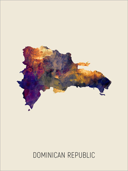 Dominican Republic Map Poster Art Print