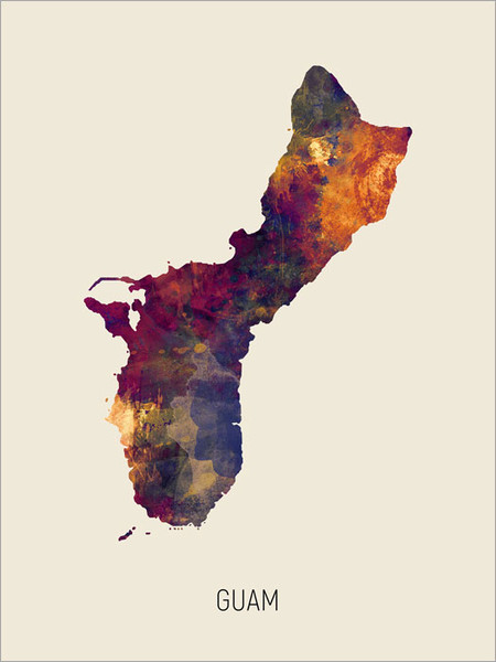 Guam Map Poster Art Print