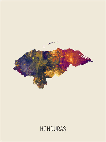 Honduras Map Poster Art Print