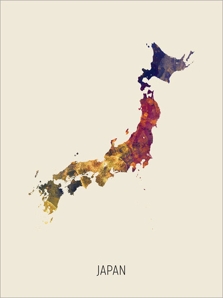 Japan Map Poster Art Print