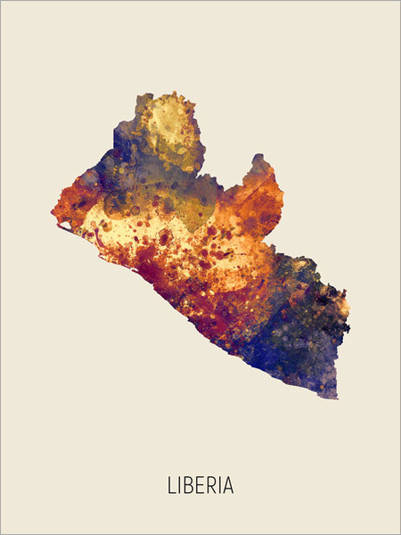Liberia Map Poster Art Print