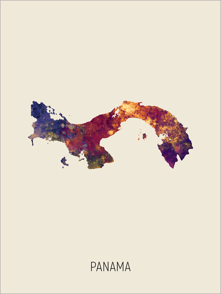 Panama Map Poster Art Print Panama Map Poster Art Print