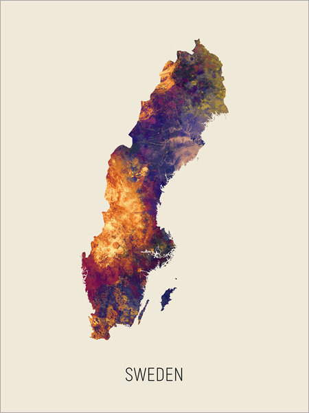 Sweden Map Poster Art Print