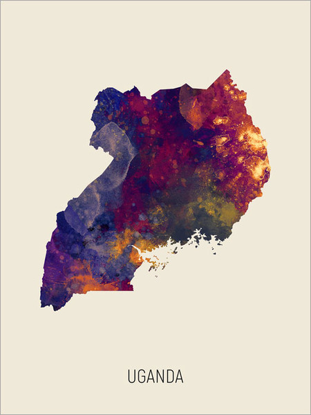 Uganda Map Poster Art Print