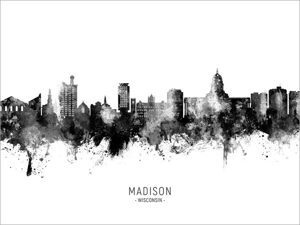 Madison Wisconsin Skyline Cityscape Poster Art Print