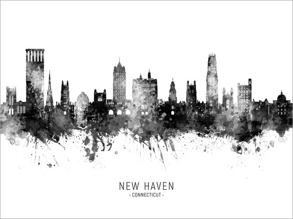 New Haven Connecticut Skyline Cityscape Poster Art Print