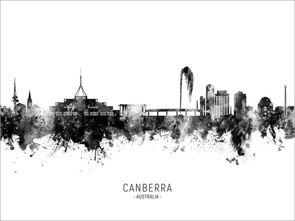 Canberra Australia Skyline Cityscape Poster Art Print