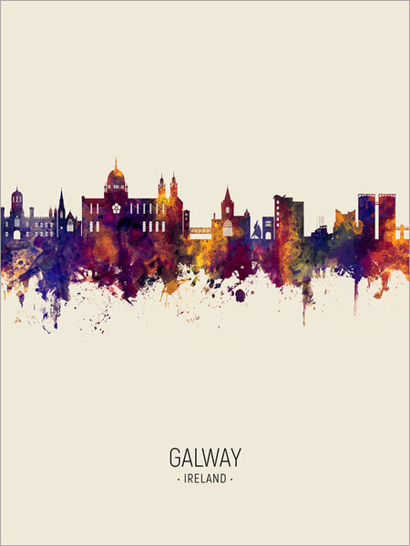 Galway Ireland Skyline Cityscape Poster Art Print