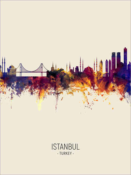 Istanbul Turkey Skyline Cityscape Poster Art Print Istanbul Turkey Skyline Cityscape Poster Art Print