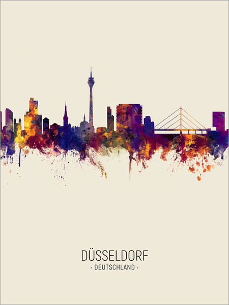 Düsseldorf Germany Skyline Cityscape Poster Art Print