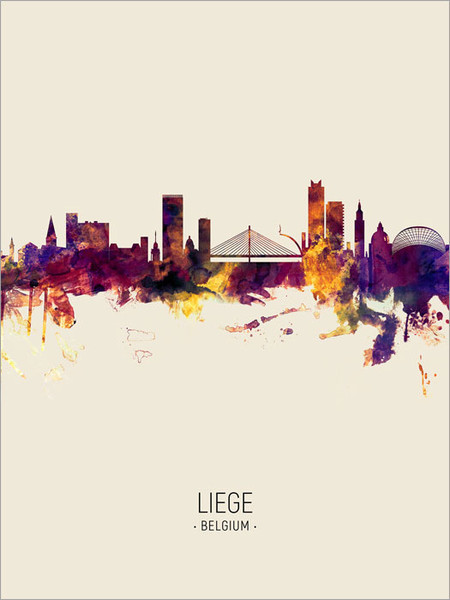 Liege Belgium Skyline Cityscape Poster Art Print