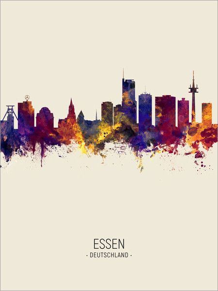 Essen Germany Skyline Cityscape Poster Art Print