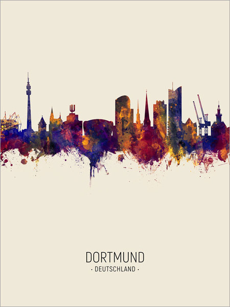 Dortmund Germany Skyline Cityscape Poster Art Print