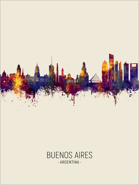 Buenos Aires Argentina Skyline Cityscape Poster Art Print