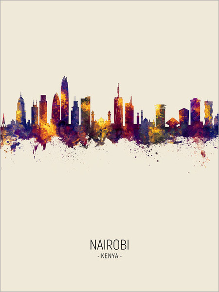 Nairobi Kenya Skyline Cityscape Poster Art Print