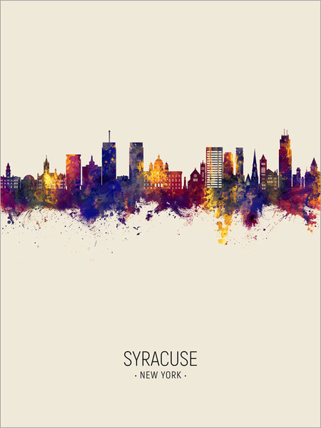 Syracuse New York Skyline Cityscape Poster Art Print