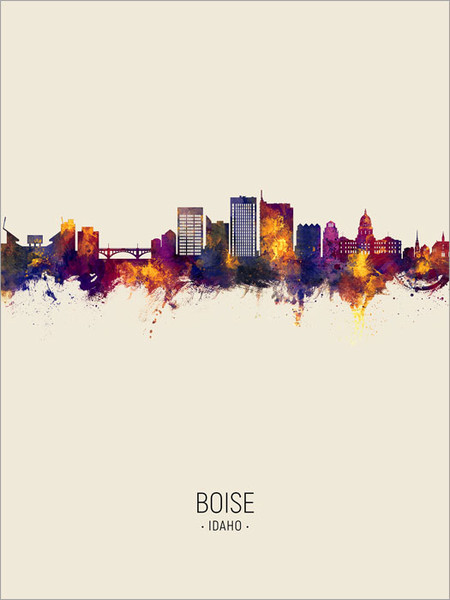 Boise Idaho Skyline Cityscape Poster Art Print