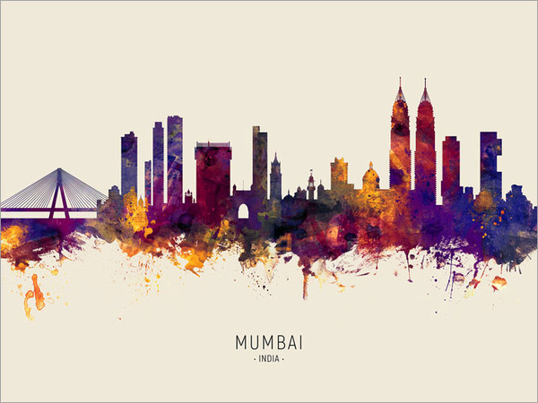 Mumbai India Skyline Cityscape Poster Art Print