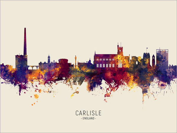 Carlisle England Skyline Cityscape Poster Art Print