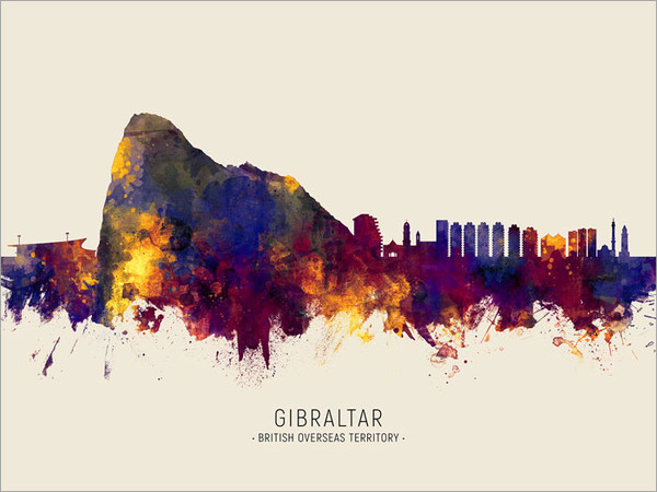 Gibraltar Skyline Cityscape Poster Art Print