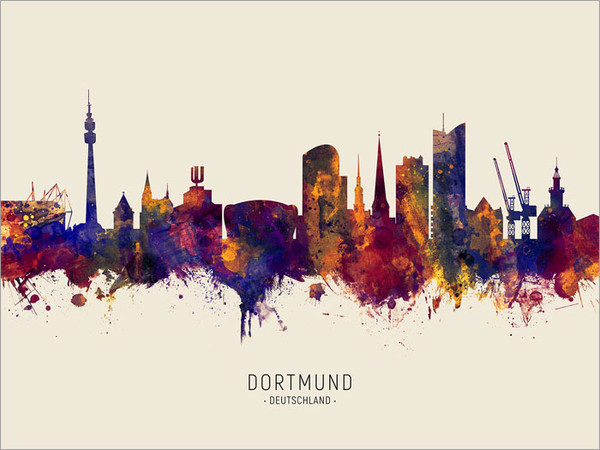 Dortmund Deutschland Skyline Cityscape Poster Art Print