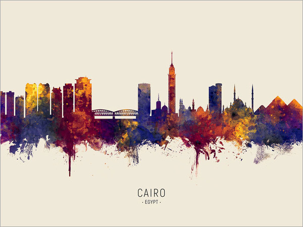 Cairo Egypt Skyline Cityscape Poster Art Print
