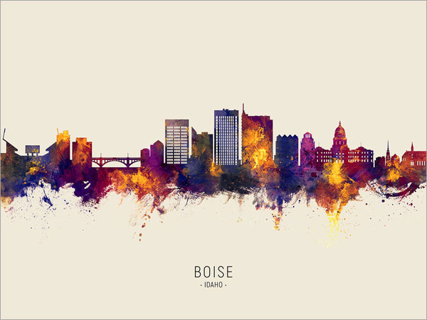 Boise Idaho Skyline Cityscape Poster Art Print