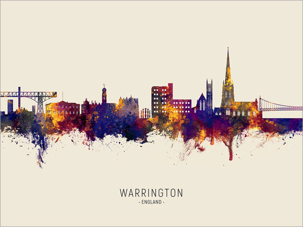 Warrington England Skyline Cityscape Poster Art Print