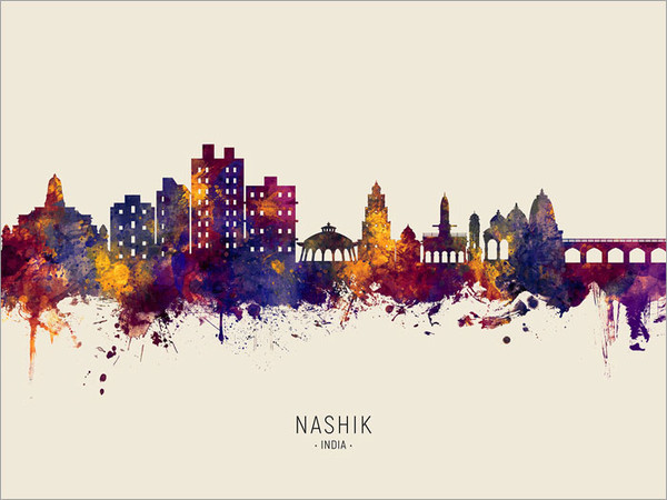 Nashik India Skyline Cityscape Poster Art Print