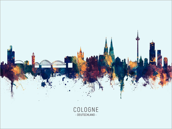Cologne Germany Skyline Cityscape Poster Art Print