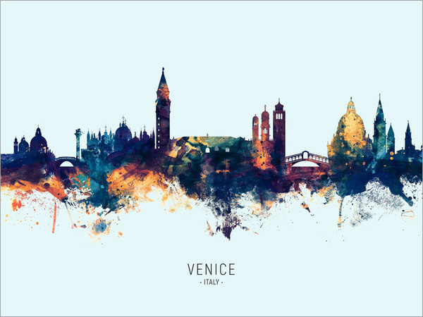 Venice Italy Skyline Cityscape Poster Art Print