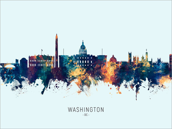Washington DC Skyline Cityscape Poster Art Print