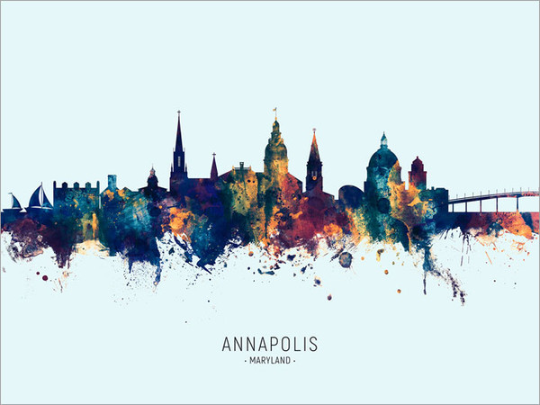 Annapolis Maryland Skyline Cityscape Poster Art Print Annapolis Maryland Skyline Cityscape Poster Art Print