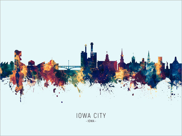 Iowa City Iowa Skyline Cityscape Poster Art Print Iowa City Iowa Skyline Cityscape Poster Art Print