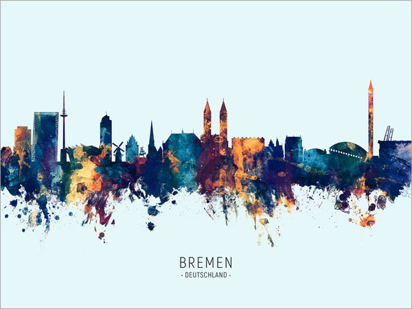 Bremen Deutschland Skyline Cityscape Poster Art Print