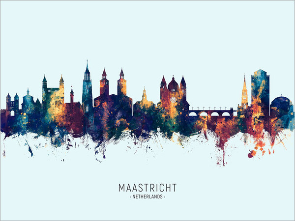 Maastricht Netherlands Skyline Cityscape Poster Art Print